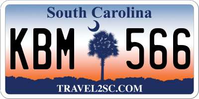 SC license plate KBM566