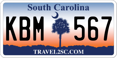 SC license plate KBM567