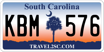 SC license plate KBM576
