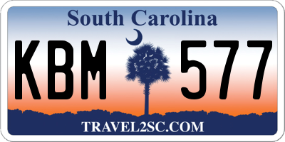 SC license plate KBM577