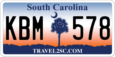 SC license plate KBM578
