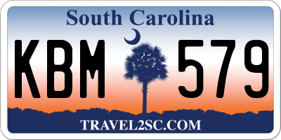 SC license plate KBM579