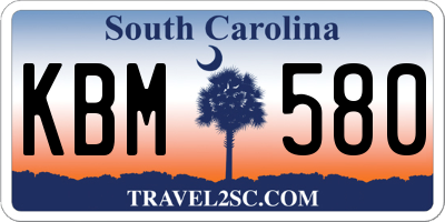 SC license plate KBM580
