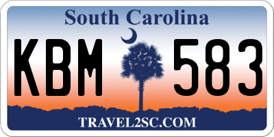 SC license plate KBM583