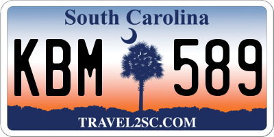 SC license plate KBM589