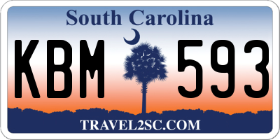 SC license plate KBM593