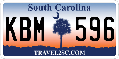 SC license plate KBM596