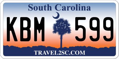 SC license plate KBM599