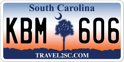 SC license plate KBM606