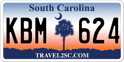 SC license plate KBM624