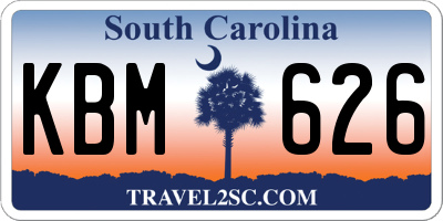 SC license plate KBM626