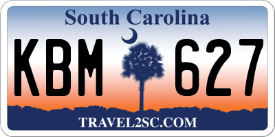 SC license plate KBM627