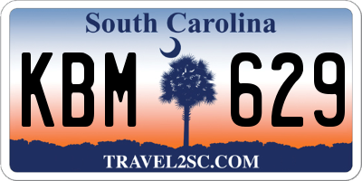 SC license plate KBM629