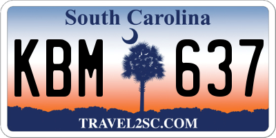SC license plate KBM637