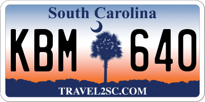 SC license plate KBM640