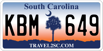 SC license plate KBM649