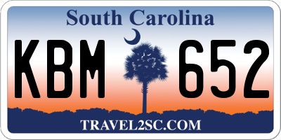 SC license plate KBM652