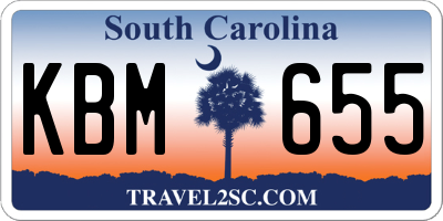 SC license plate KBM655