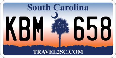 SC license plate KBM658