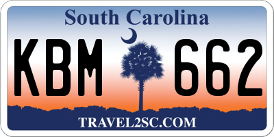 SC license plate KBM662