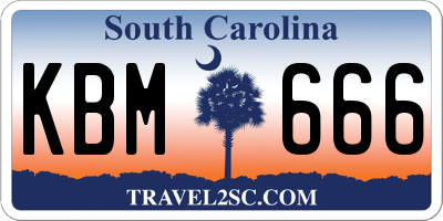 SC license plate KBM666