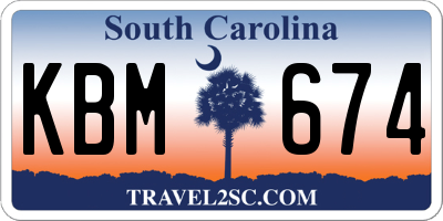 SC license plate KBM674