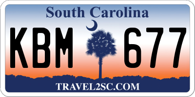 SC license plate KBM677