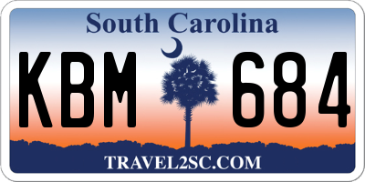 SC license plate KBM684
