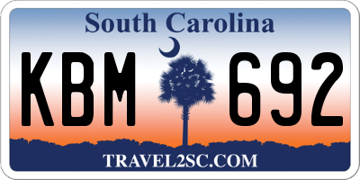 SC license plate KBM692