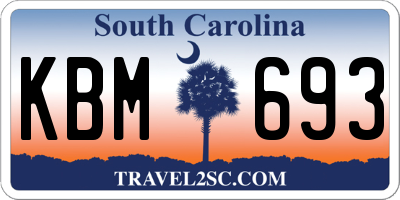 SC license plate KBM693