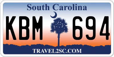 SC license plate KBM694