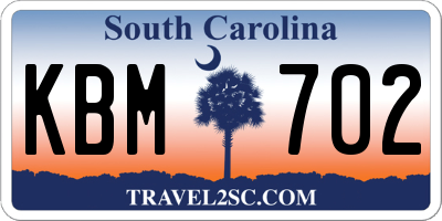 SC license plate KBM702