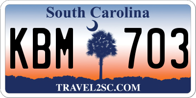 SC license plate KBM703