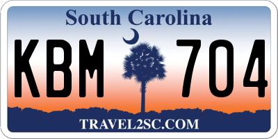 SC license plate KBM704