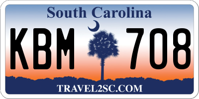 SC license plate KBM708
