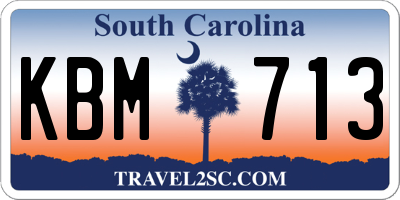 SC license plate KBM713