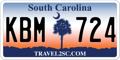 SC license plate KBM724