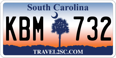 SC license plate KBM732