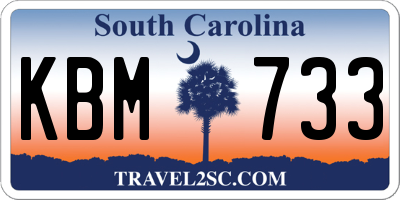 SC license plate KBM733