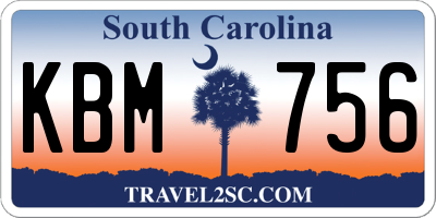 SC license plate KBM756