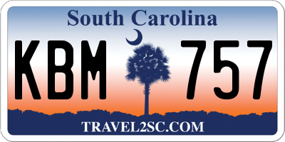 SC license plate KBM757