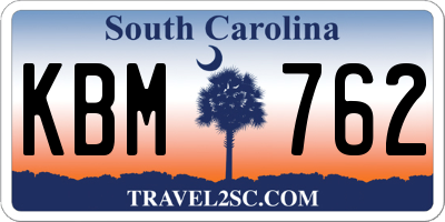 SC license plate KBM762