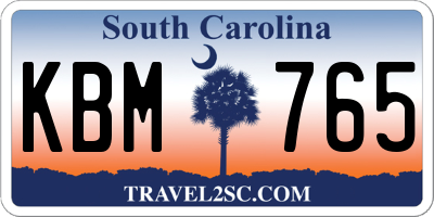 SC license plate KBM765