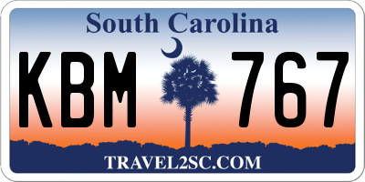 SC license plate KBM767