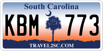 SC license plate KBM773