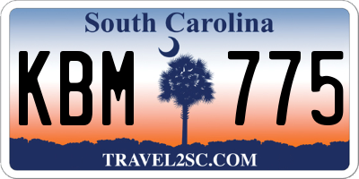 SC license plate KBM775