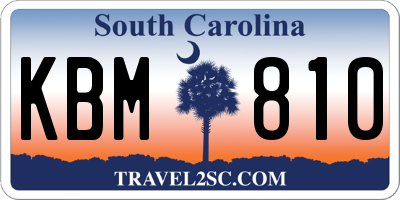 SC license plate KBM810