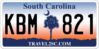 SC license plate KBM821