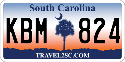 SC license plate KBM824