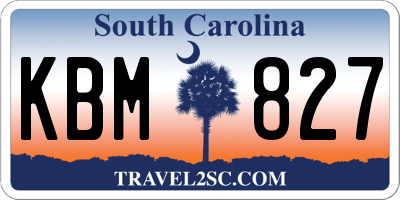 SC license plate KBM827